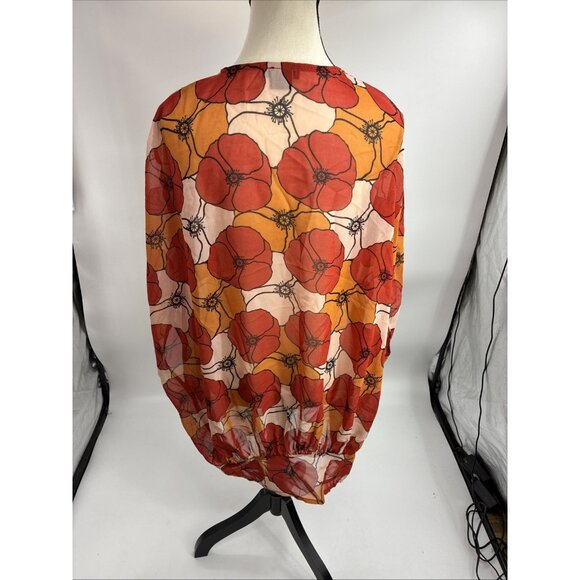 Steve Madden Womens One Size Floral Kimono Swim Cover Up Sheer Lightweight Wrap - Picture 4 of 7